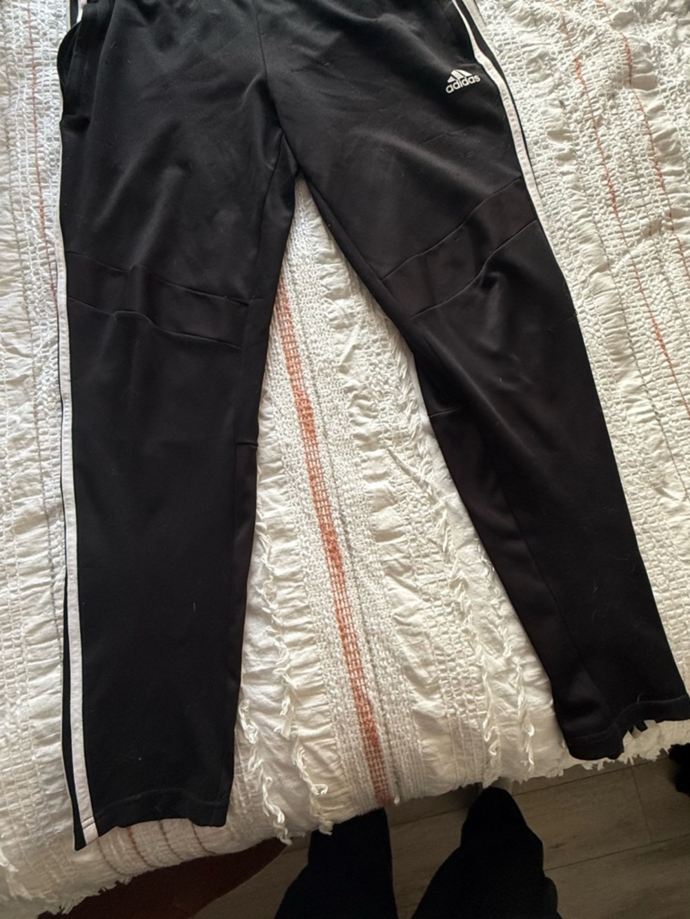 (Pack of 2) adidas Black Track Pants with White Stripes